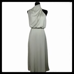 Slip Dress Asymmetrical Sleeveless Faux Satin Size Small